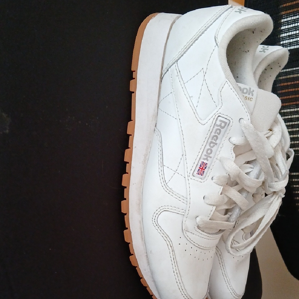 Reebok Classic White and Gum Sole Sneakers